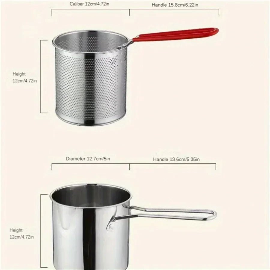 1200ML Deep Fryer Pot with Strainer - TRENDVYO