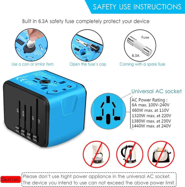 Adaptador de viaje multipuerto