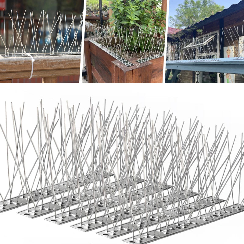 Púas ahuyentadoras de aves de acero inoxidable para exteriores
