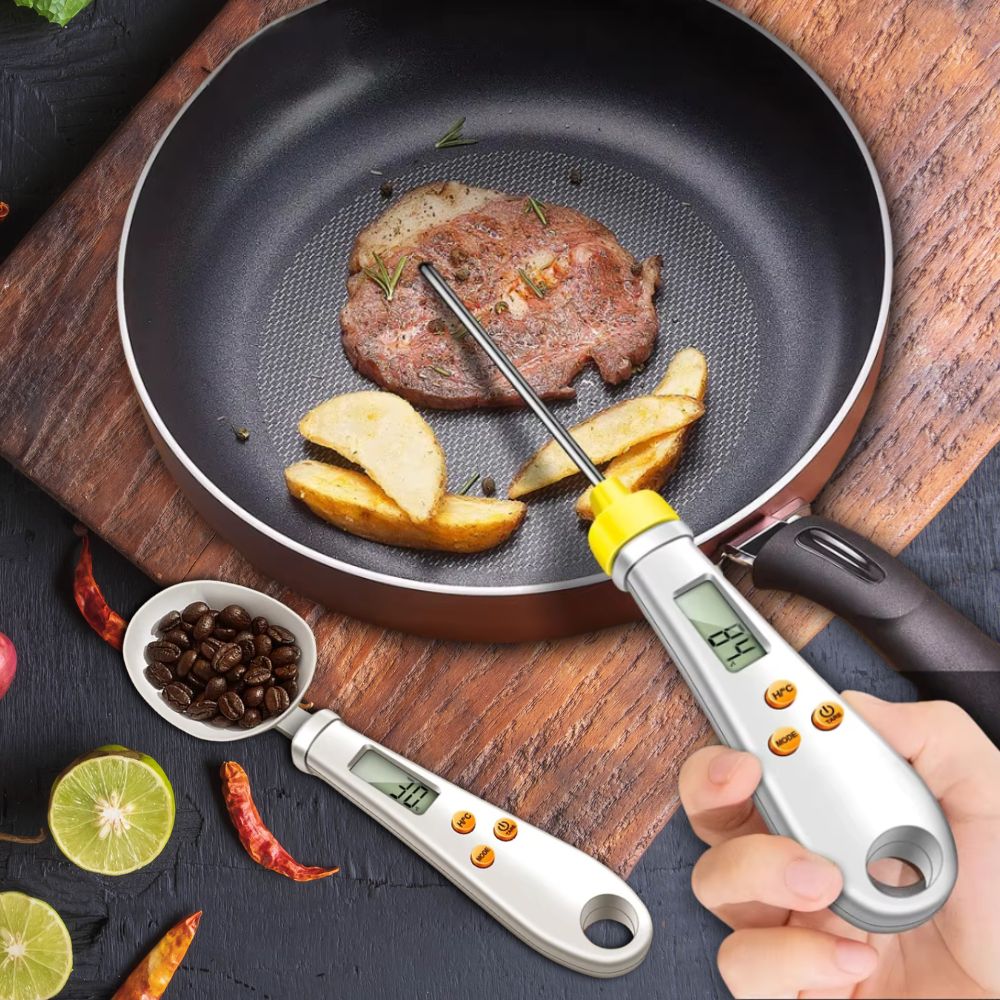 2-in-1 Digital Mini Spoon Scale & Food Thermometer - TRENDVYO