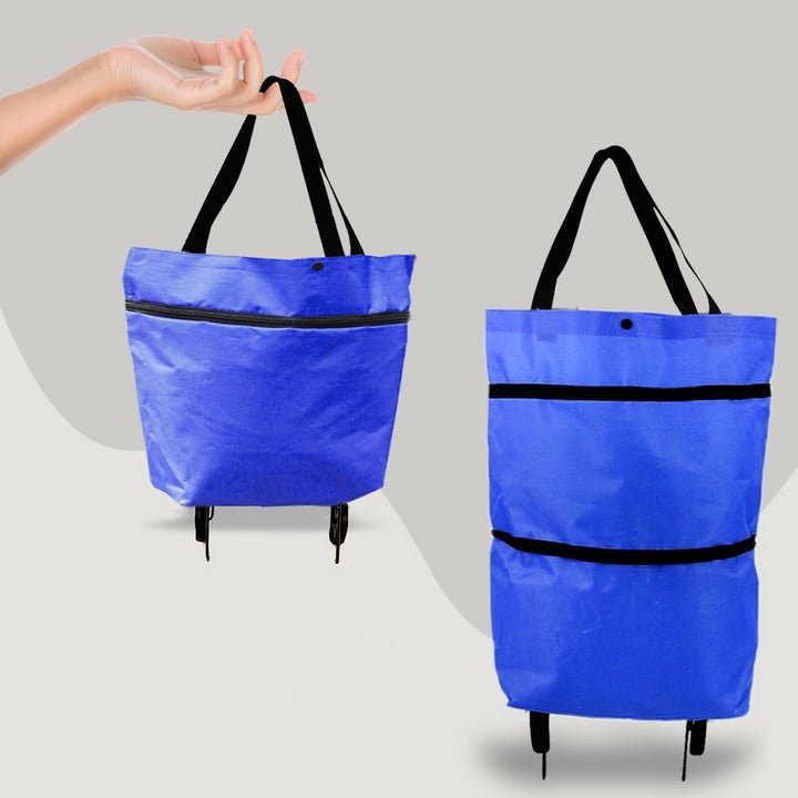 2-in-1 Foldable Shopping Bag with Wheels - TRENDVYO