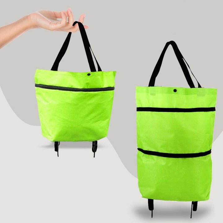 2-in-1 Foldable Shopping Bag with Wheels - TRENDVYO