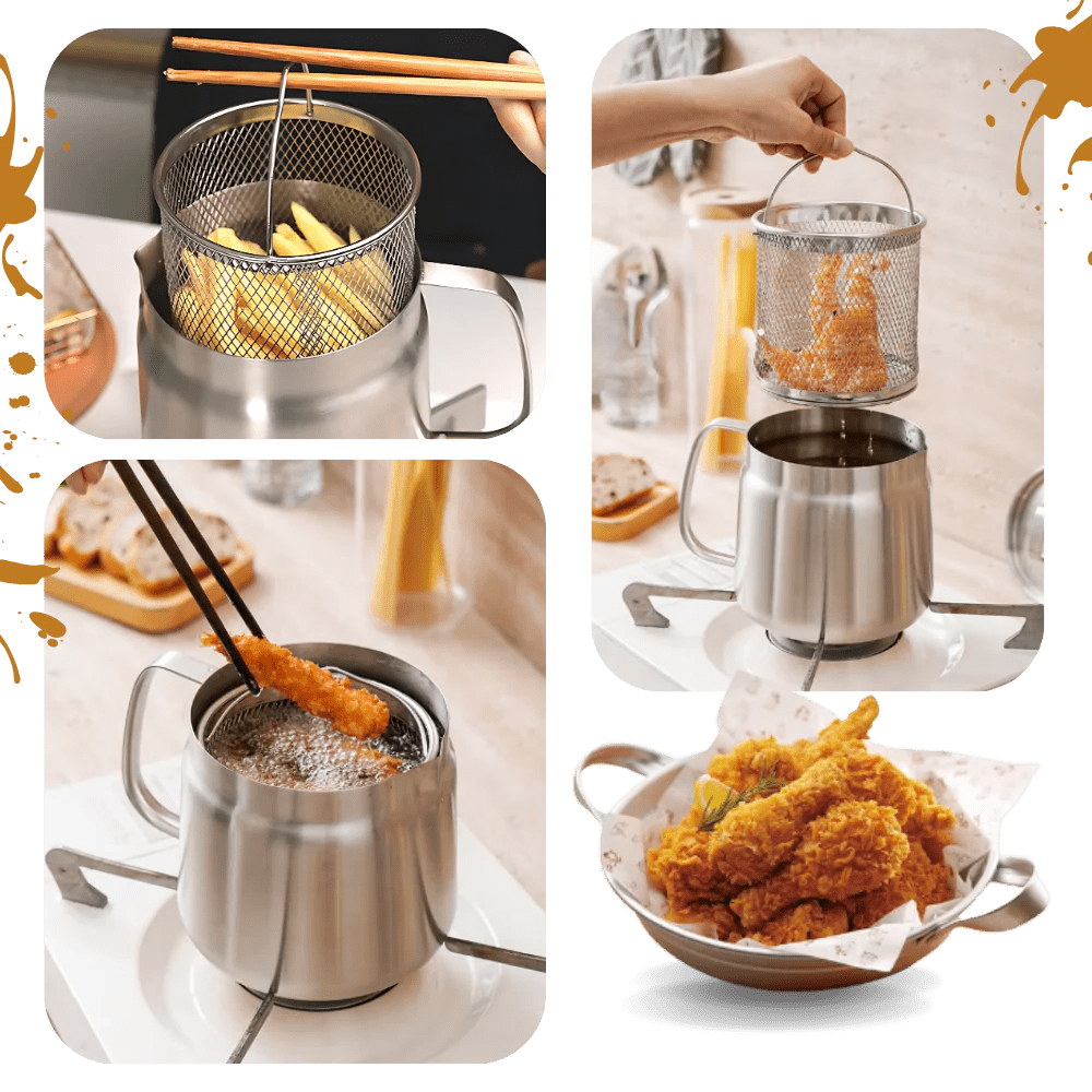 2-in-1 Stainless Steel Deep Frying Pot - TRENDVYO