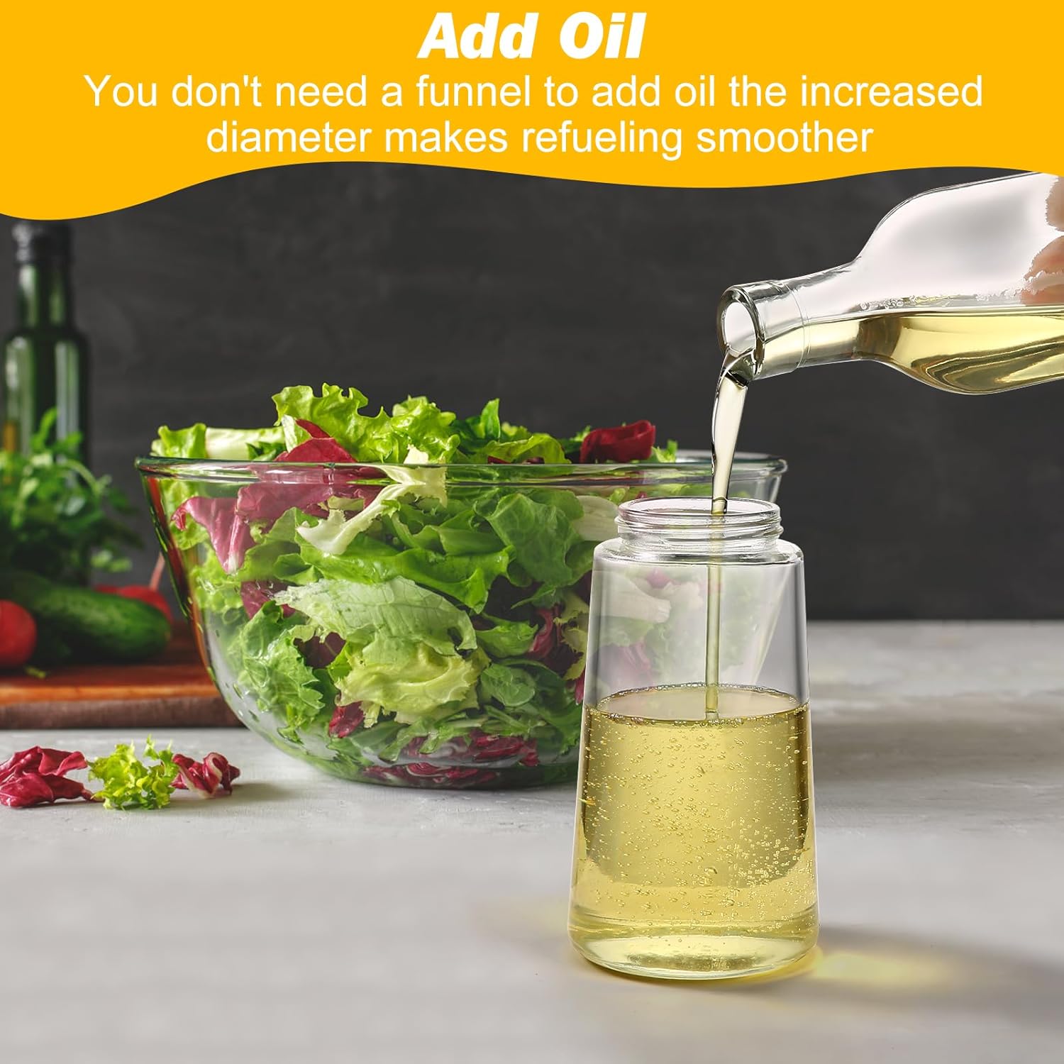 2 Pack Oil Dispenser And Sprayer Bottle - TRENDVYO