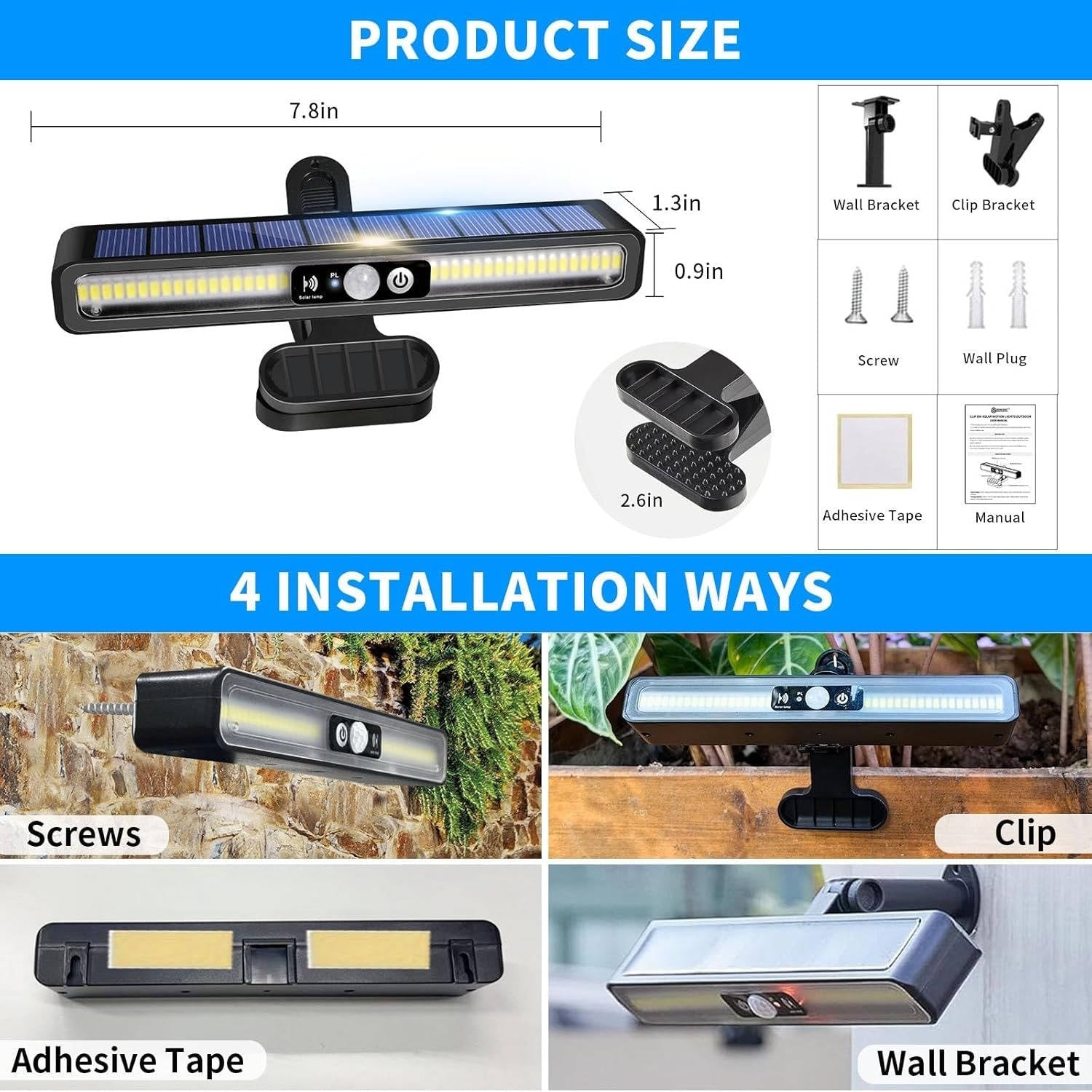 2 Set Portable Solar Fence Lights - TRENDVYO