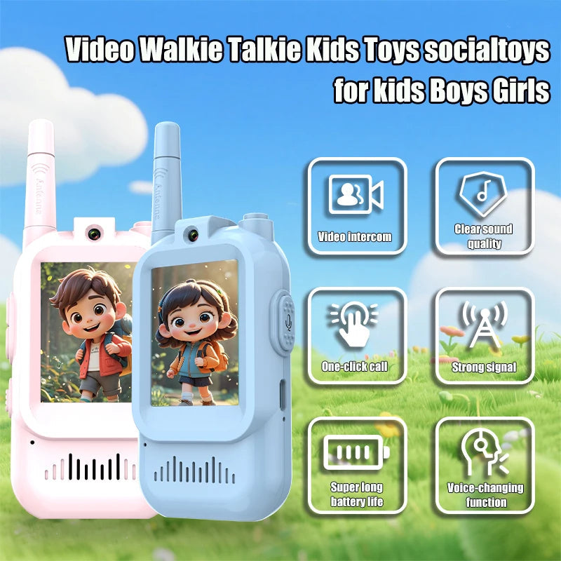 Walkie Talkie de video para niños, paquete de 2