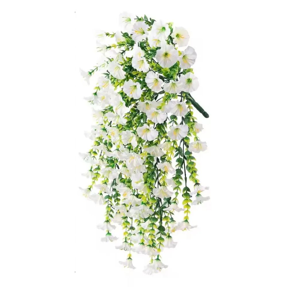 Decoración colgante de flores artificiales de gloria de la mañana resistentes a los rayos UV