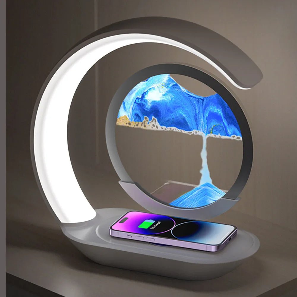 3D Sand Art Table Lamp with Wireless Charger - TRENDVYO