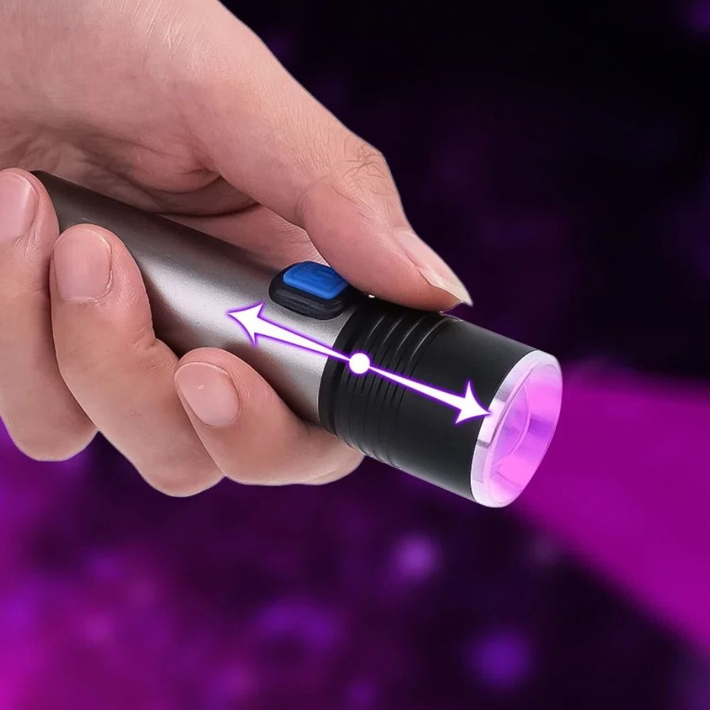 Linterna de mano con luz negra UV ultravioleta para detector de orina