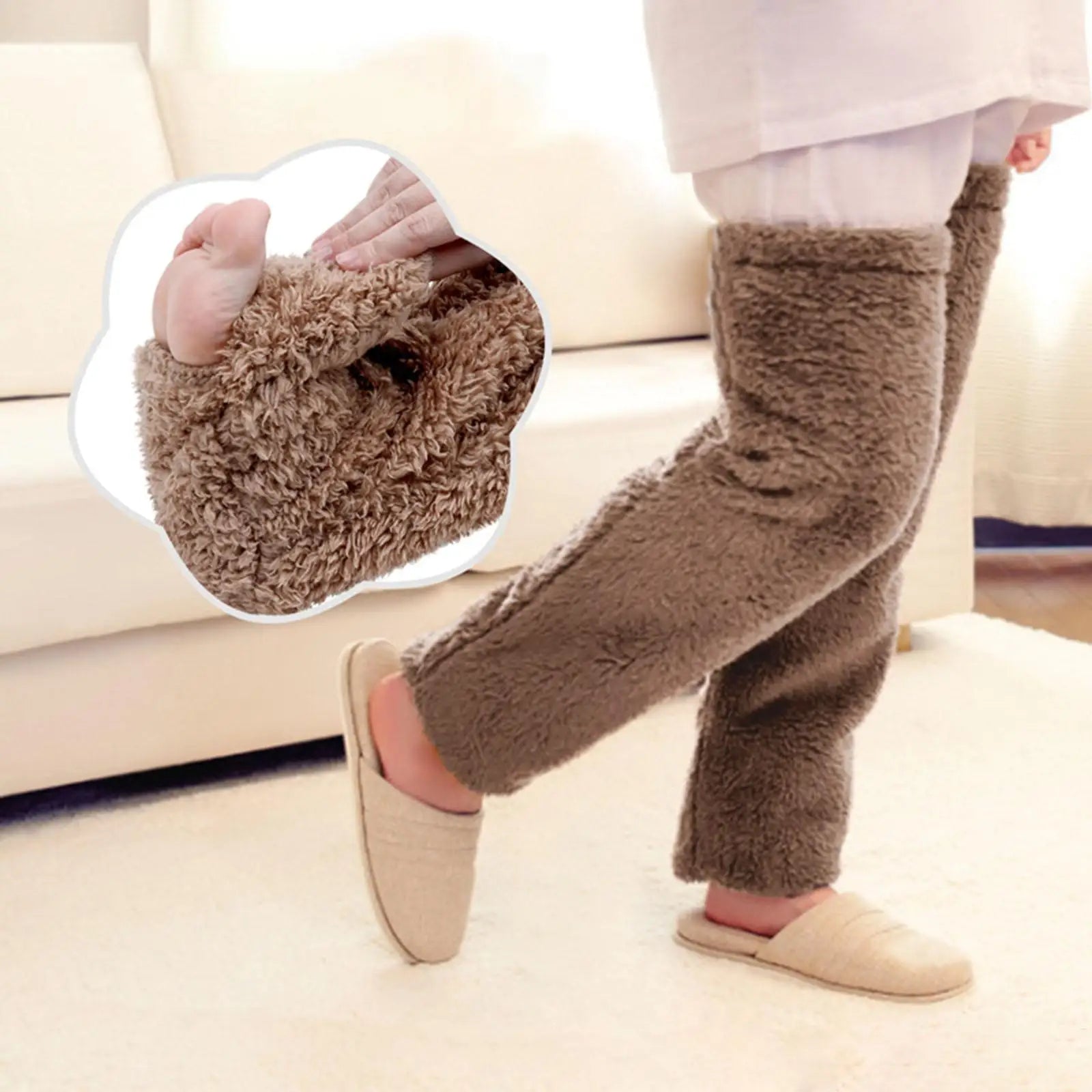 Calcetines altos peluditos y cálidos
