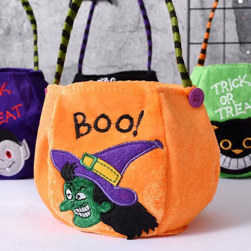 Bolsa de golosinas de calabaza de Halloween para niños