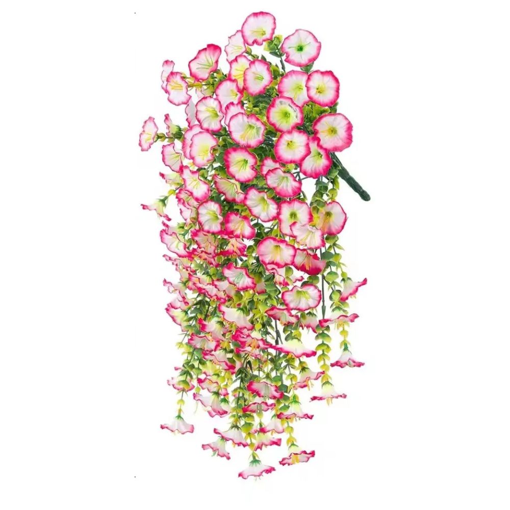 Decoración colgante de flores artificiales de gloria de la mañana resistentes a los rayos UV