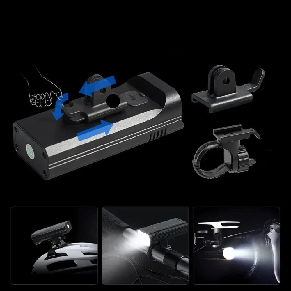 5000 Lumen Bike Light with 12 LEDs & USB-C Rechargeable Battery - TRENDVYO