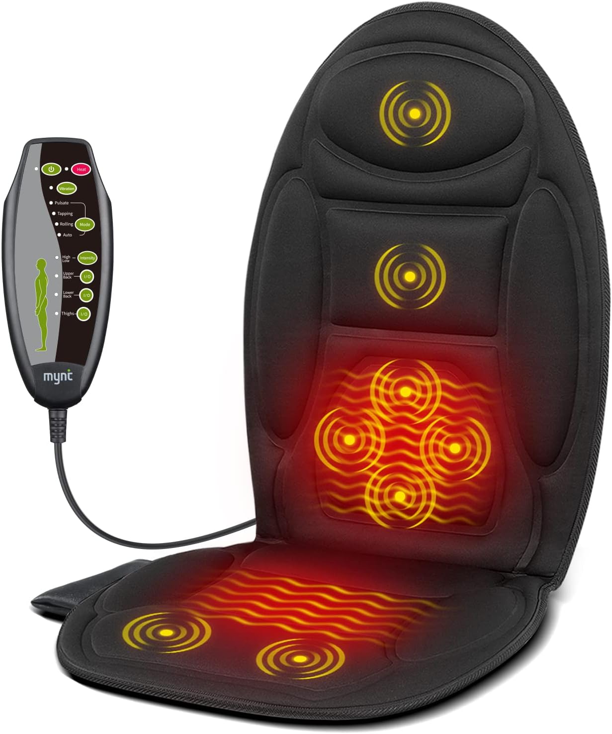Almohadilla de masaje para silla y asiento de coche con calor