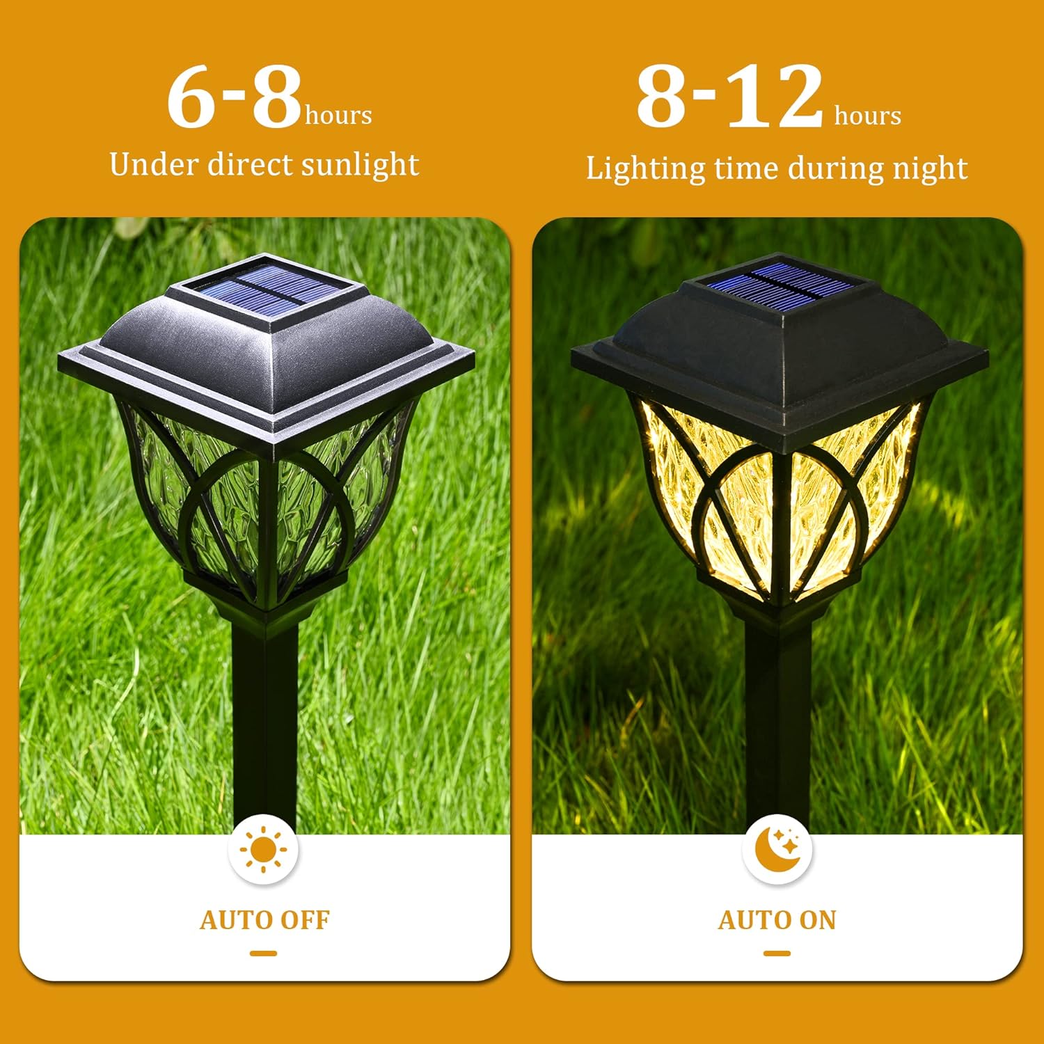 Luces Solares LED para Jardín de Vías al Aire Libre, Paquete de 6