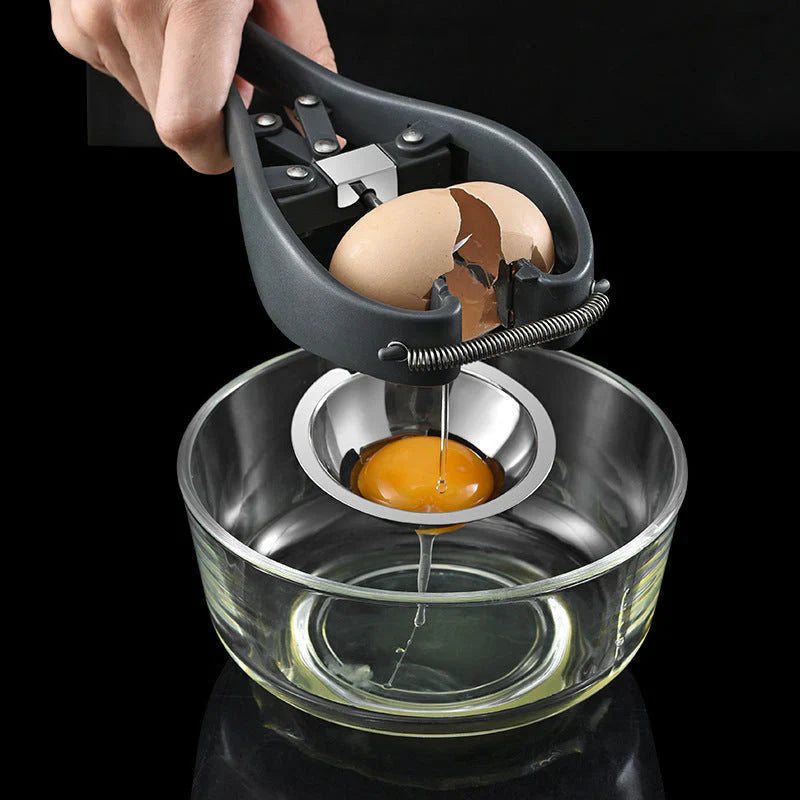 Cortador de huevos de acero inoxidable con mecanismo de apertura