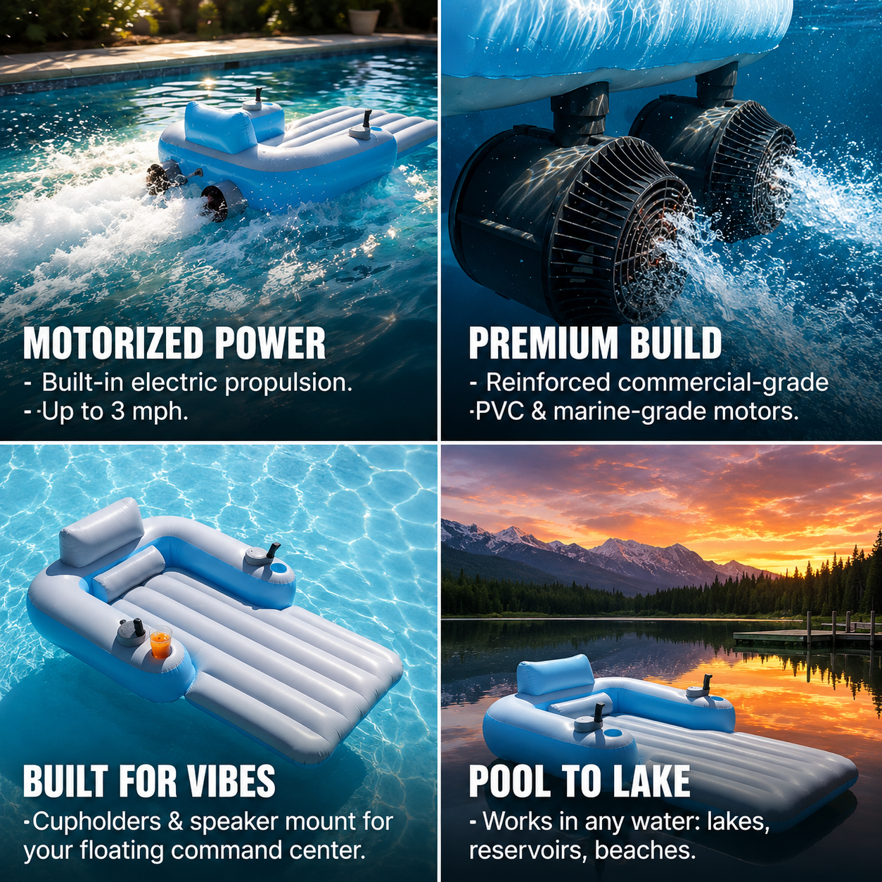 Tumbona de piscina motorizada Pro