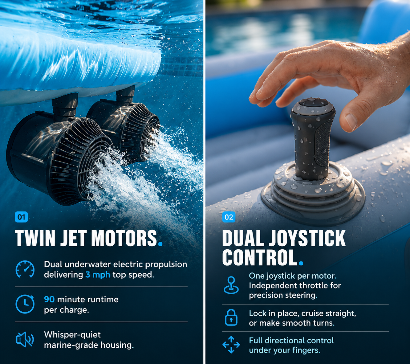 Tumbona de piscina motorizada Pro