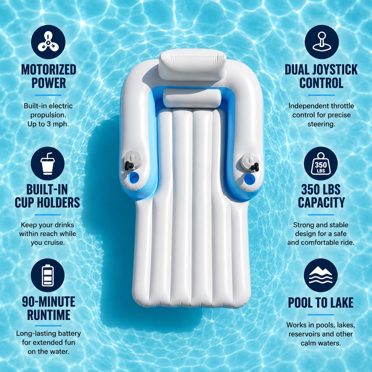 Tumbona de piscina motorizada Pro