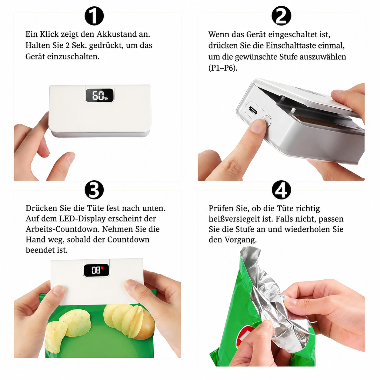 SnackSeal Pro – Magnetischer Beutelversiegler (USB-C)