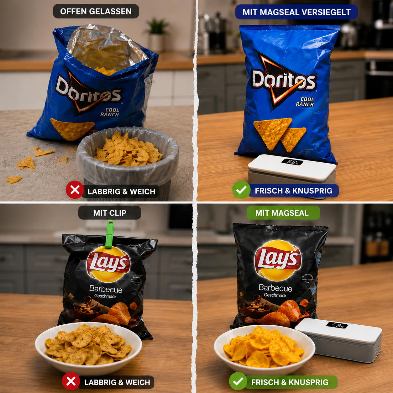 SnackSeal Pro – Magnetischer Beutelversiegler (USB-C)