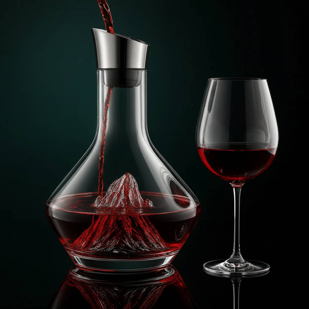 Decantador aireador de vino de cristal