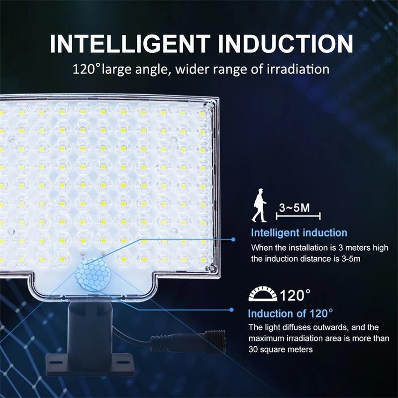 Luz solar exterior de 106 LED con sensor de movimiento