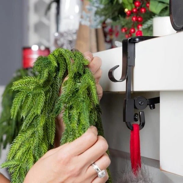 Adjustable Fireplace Stocking and Garland Hanger Set - TRENDVYO