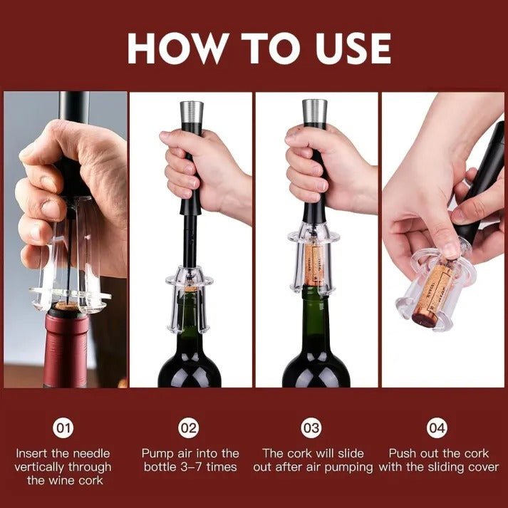 Air-Assist Wine Bottle Opening Set - TRENDVYO
