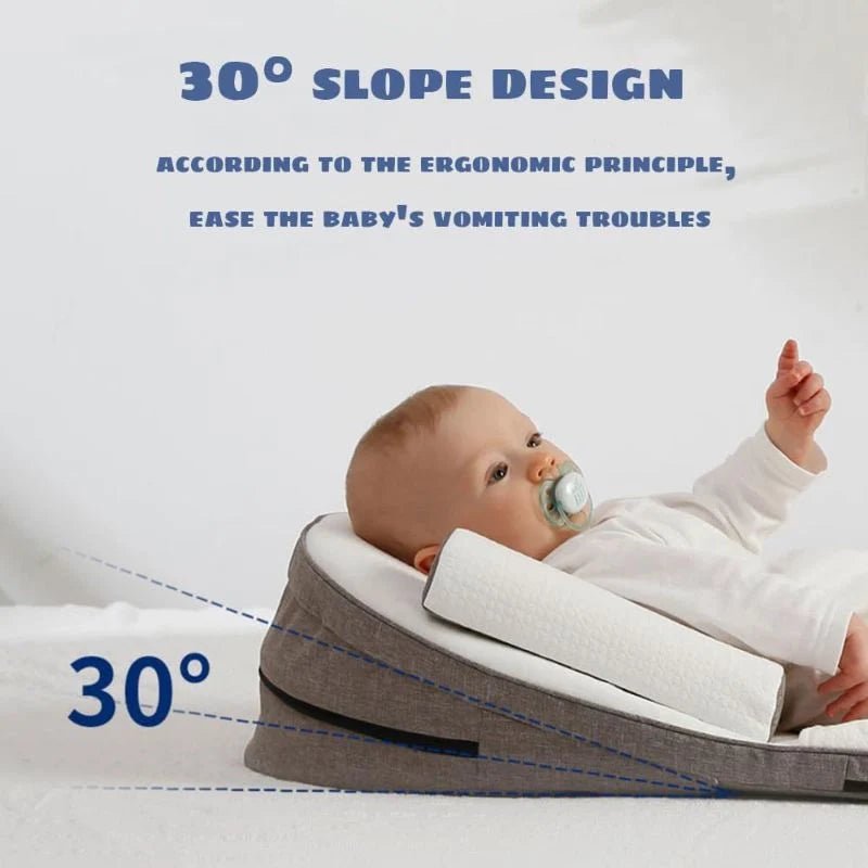 Baby Wedge Side Sleeping Pillow Bed Reflux Anti Roll Newborn Bed - TRENDVYO