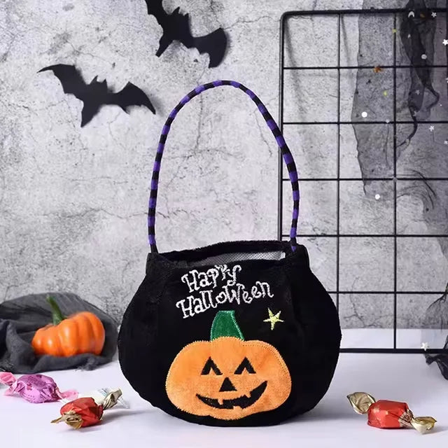 Bolsa de golosinas de calabaza de Halloween para niños