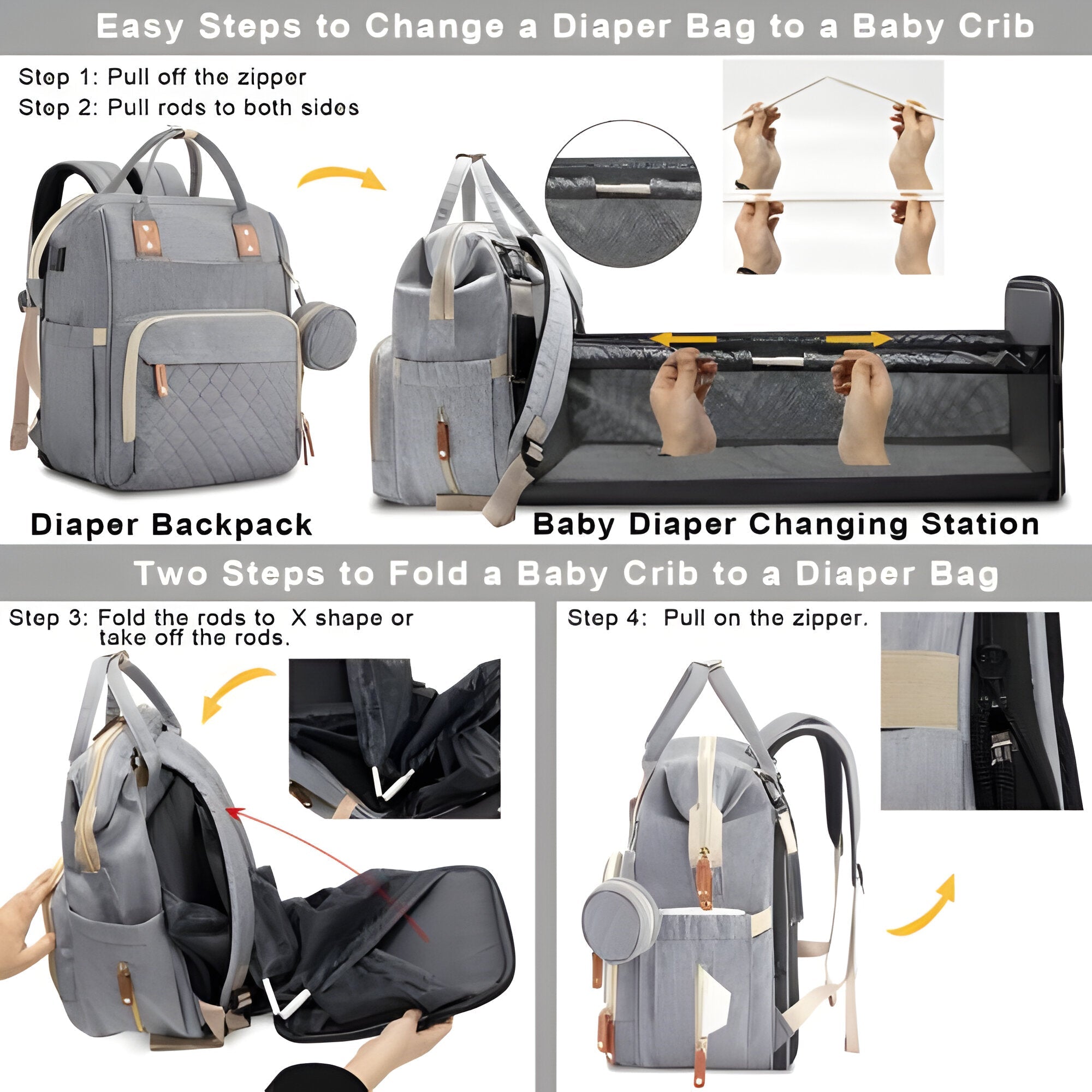 Changing bag - Travelling baby cot - TRENDVYO