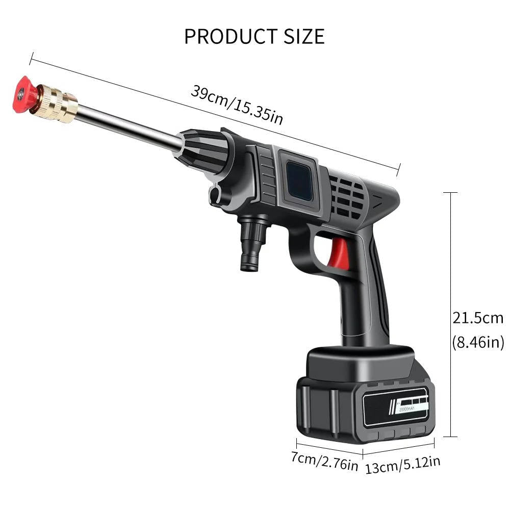 Cordless Portable High Pressure Spray Water Gun Set | Ideal for Cleaning Cars, Patios & Garden Furniture - TRENDVYO