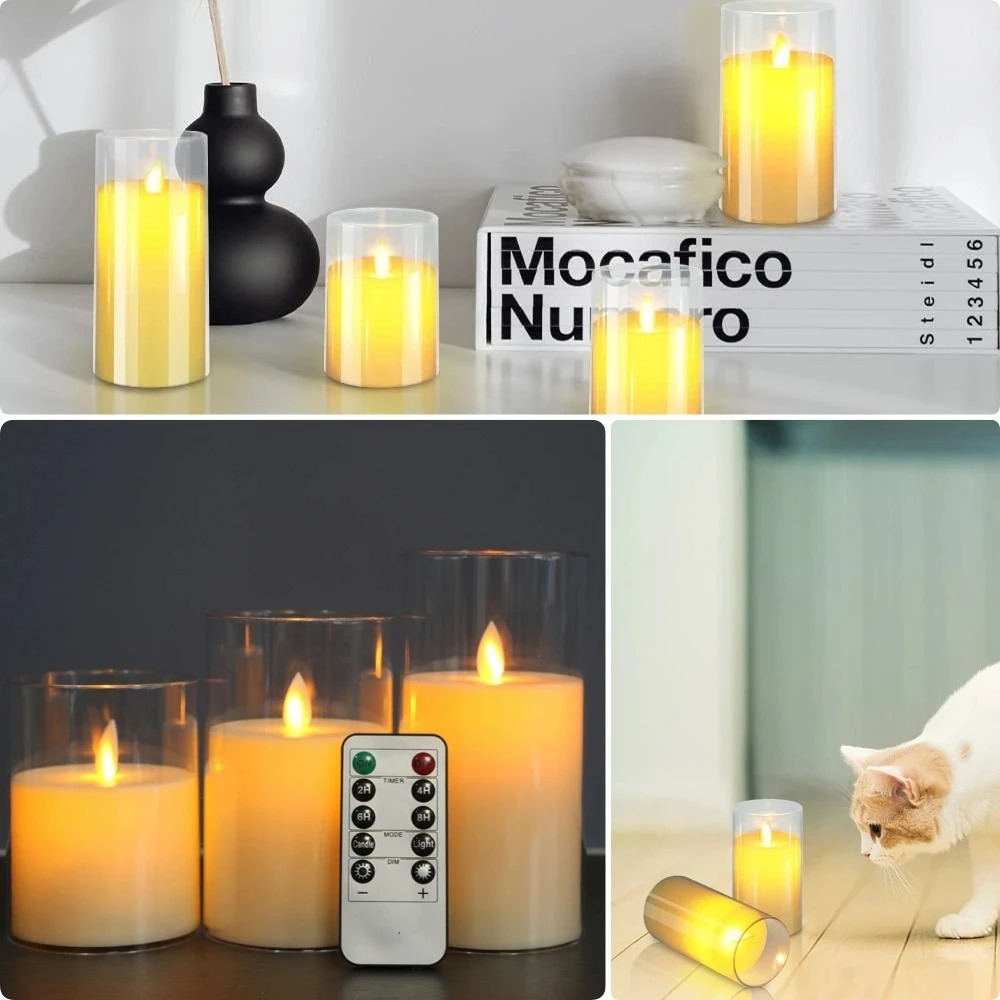 Velas realistas sin llama con control remoto
