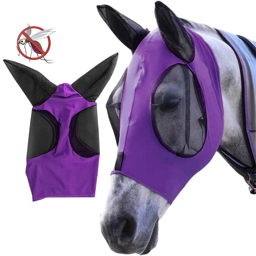 Máscara antimosquitos para caballos