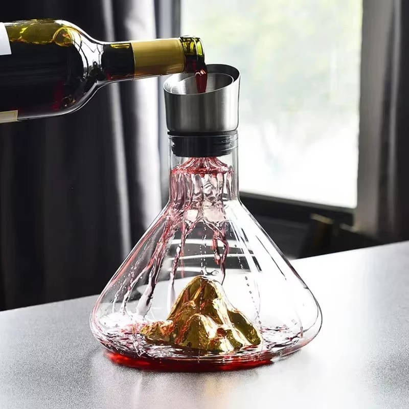 Decantador aireador de vino de cristal