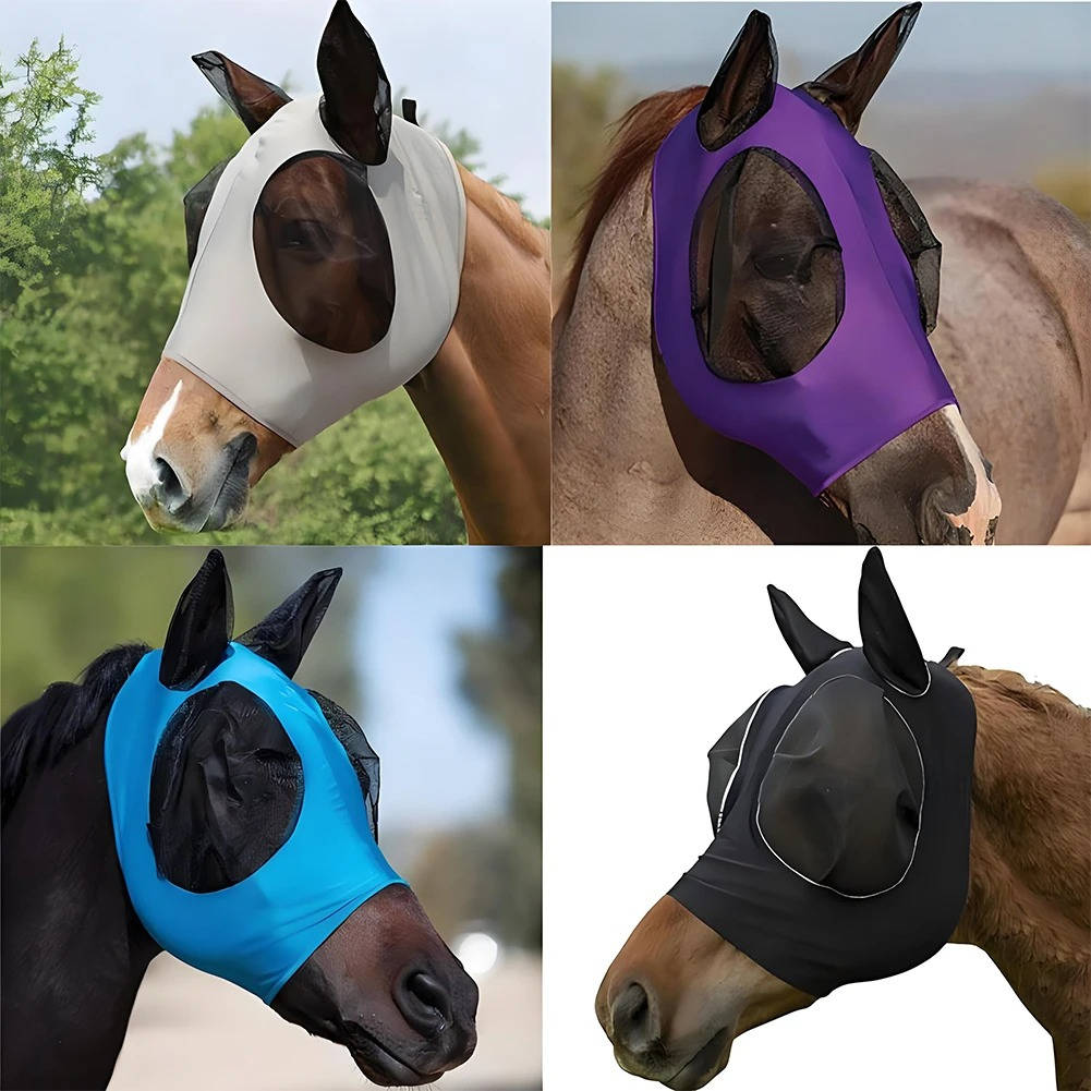 Máscara antimosquitos para caballos