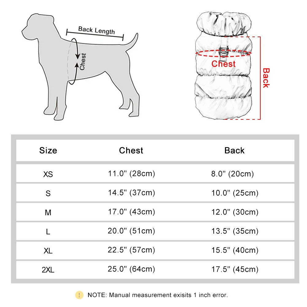 Chaqueta de invierno cálida para perros - Perros pequeños y medianos