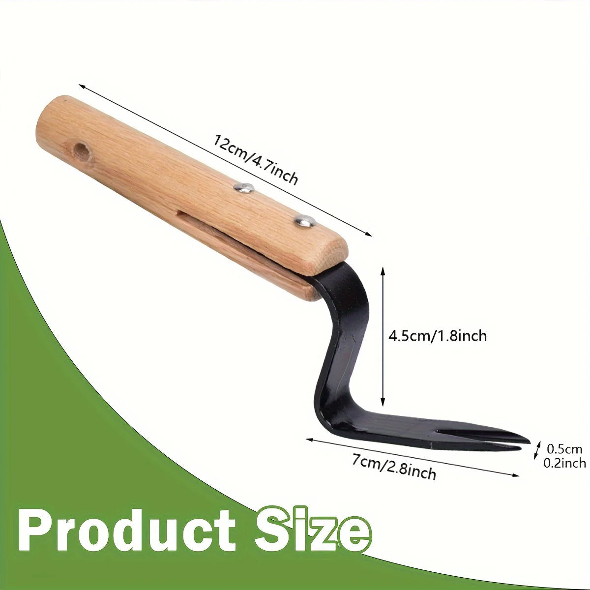 Herramienta para arrancar malas hierbas de acero inoxidable con mango de madera