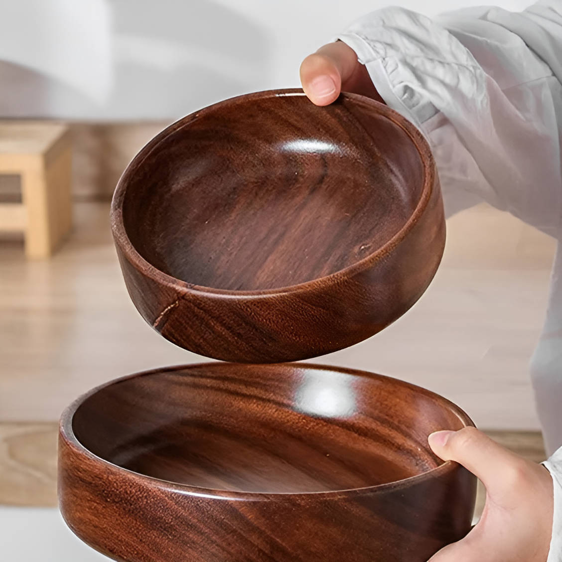 Cuencos de madera para comida