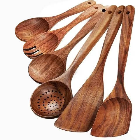 Juego de 6 utensilios de madera