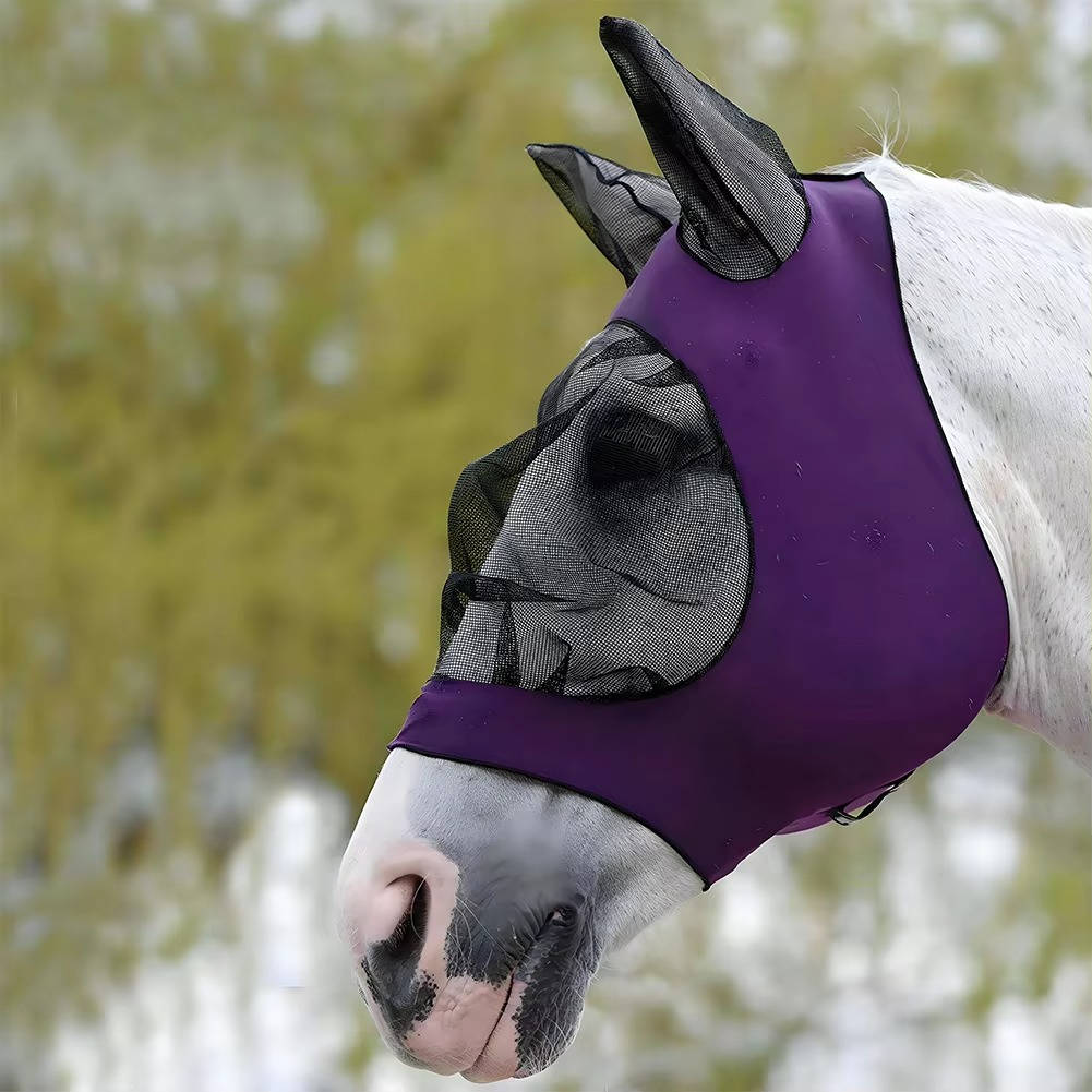 Máscara antimosquitos para caballos