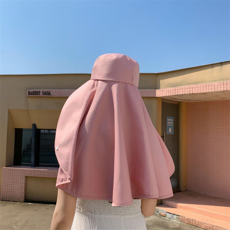 Elegant Wide Brim Sun Protection Shawl Hat for Women - TRENDVYO