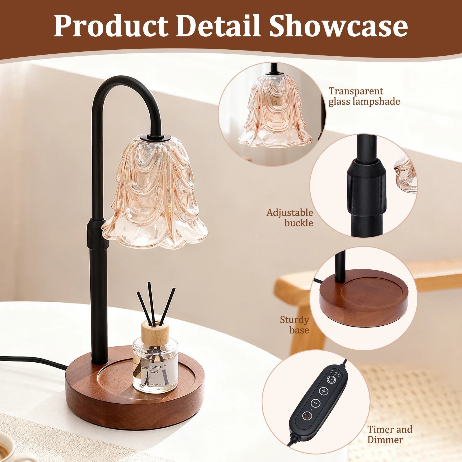 Flower Dimmable Candle Warmer Lamp - TRENDVYO