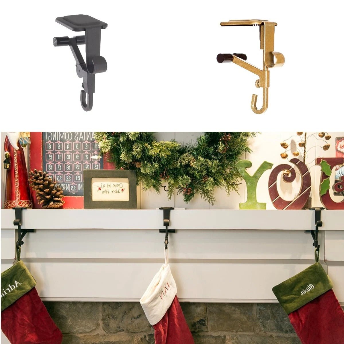 Garland Christmas Stocking Holders for Mantle - TRENDVYO