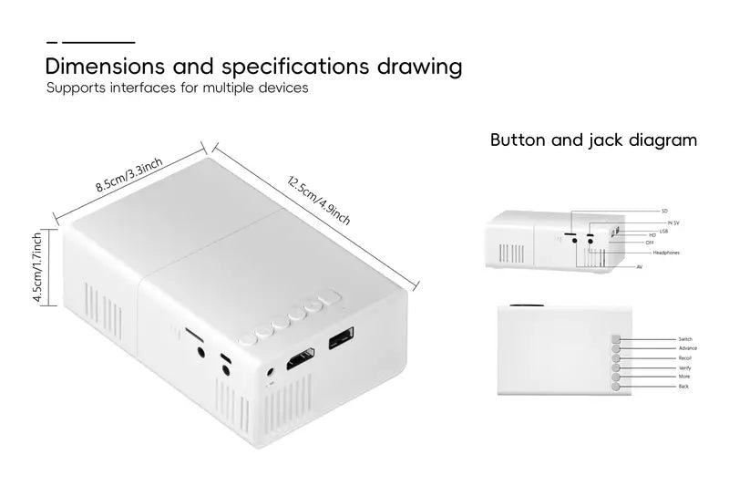 HD 720P - Fast Focus, Portable Projector - TRENDVYO