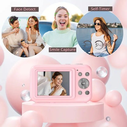 Cámara digital compacta con diseño retro