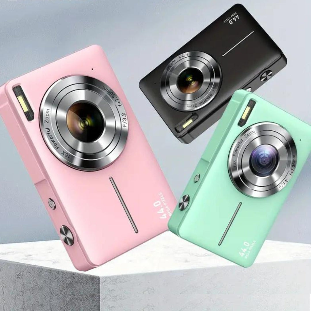 Cámara digital compacta con diseño retro