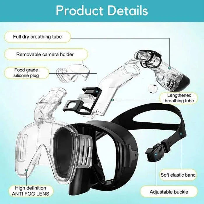 Máscara de snorkel con sistema de snorkel seco