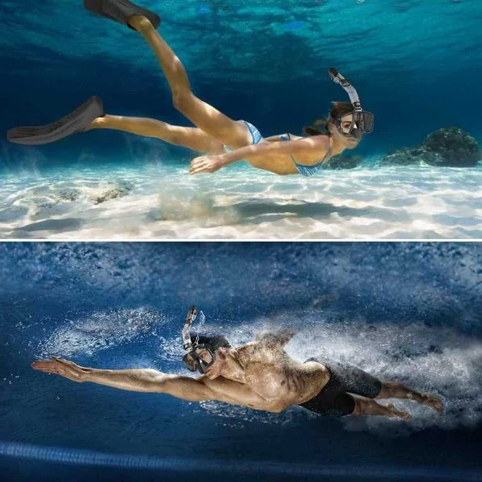 Máscara de snorkel con sistema de snorkel seco
